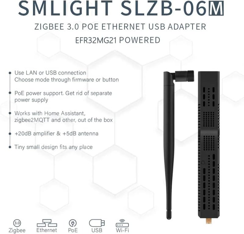 LOAMLIN SMLIGHT SLZB-06M – A Zigbee 3.0 to Ethernet, USB, and WiFi Adapter with PoE Support, Works with Zigbee2MQTT, Home Assistant, ZHA - Image 2